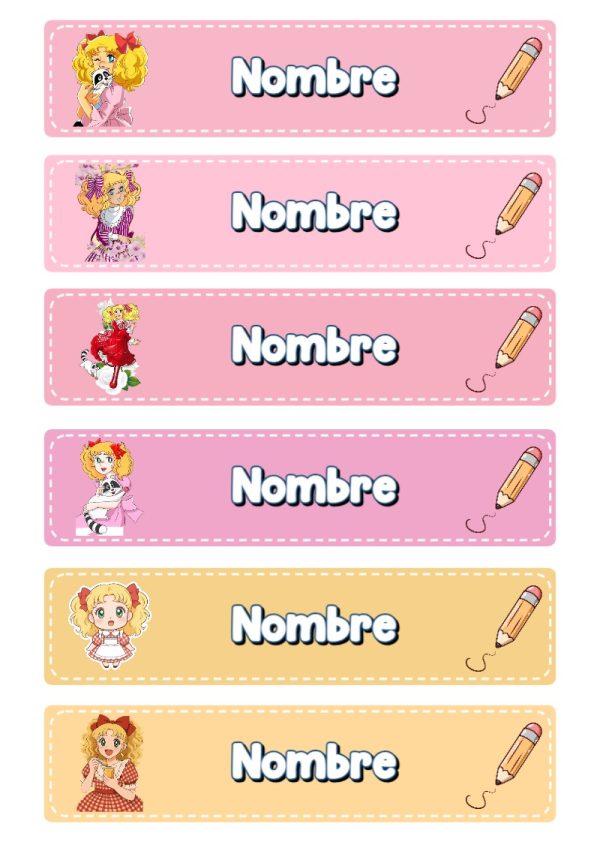 Etiquetas bonitas de LA DULCE CANDY Escolares para el nuevo año escolar - tendencia educativa 2026