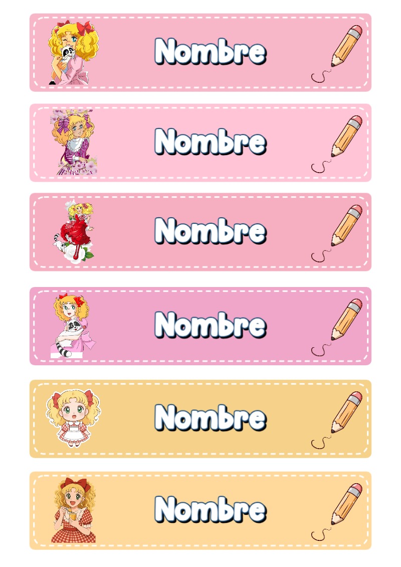 Etiquetas de LA DULCE CANDY Escolares Editables para Imprimir Gratis