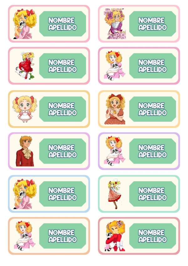 Etiquetas adhesivas de LA DULCE CANDY Escolares para imprimir gratis - para personalizar tus materias