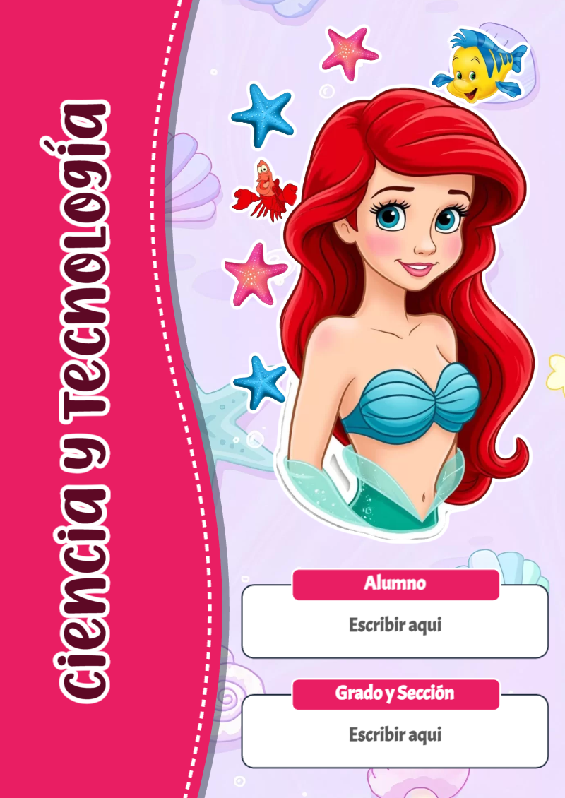 Portada de La Sirenita de Ciencia y Tecnología Editable para Imprimir Gratis