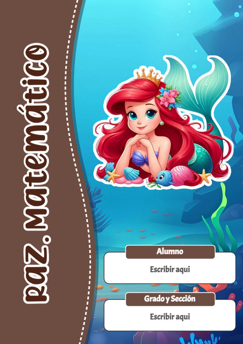 Portada de La Sirenita de Raz. Matemático para cuaderno escolar creativa - para todas las edades y grados