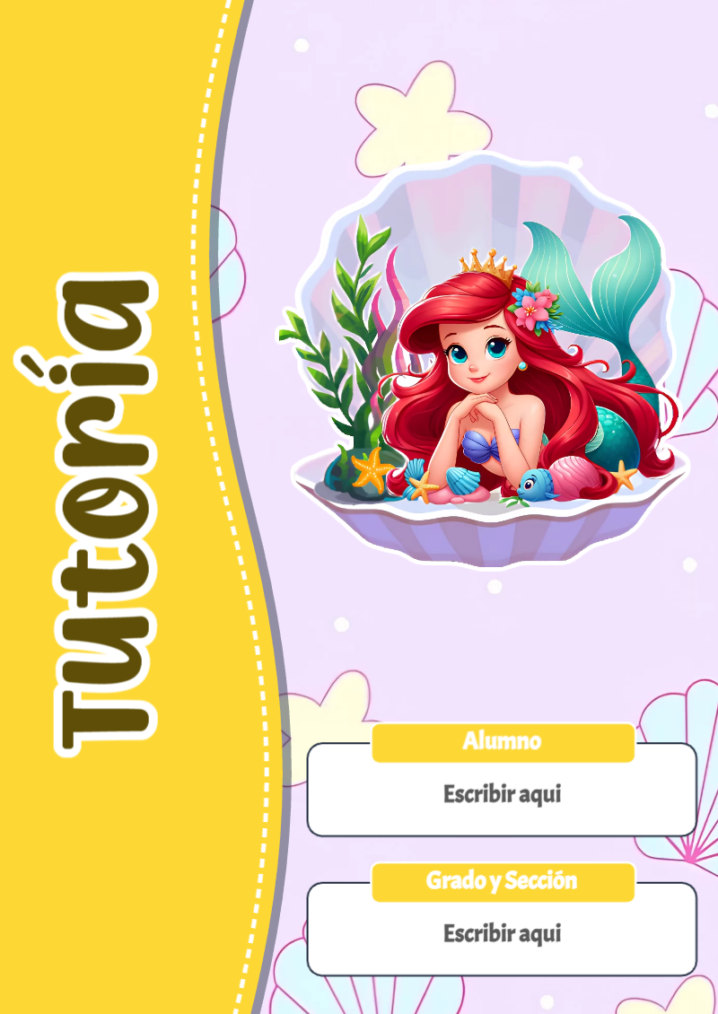 Portada de La Sirenita de Tutoría Editable para Imprimir Gratis