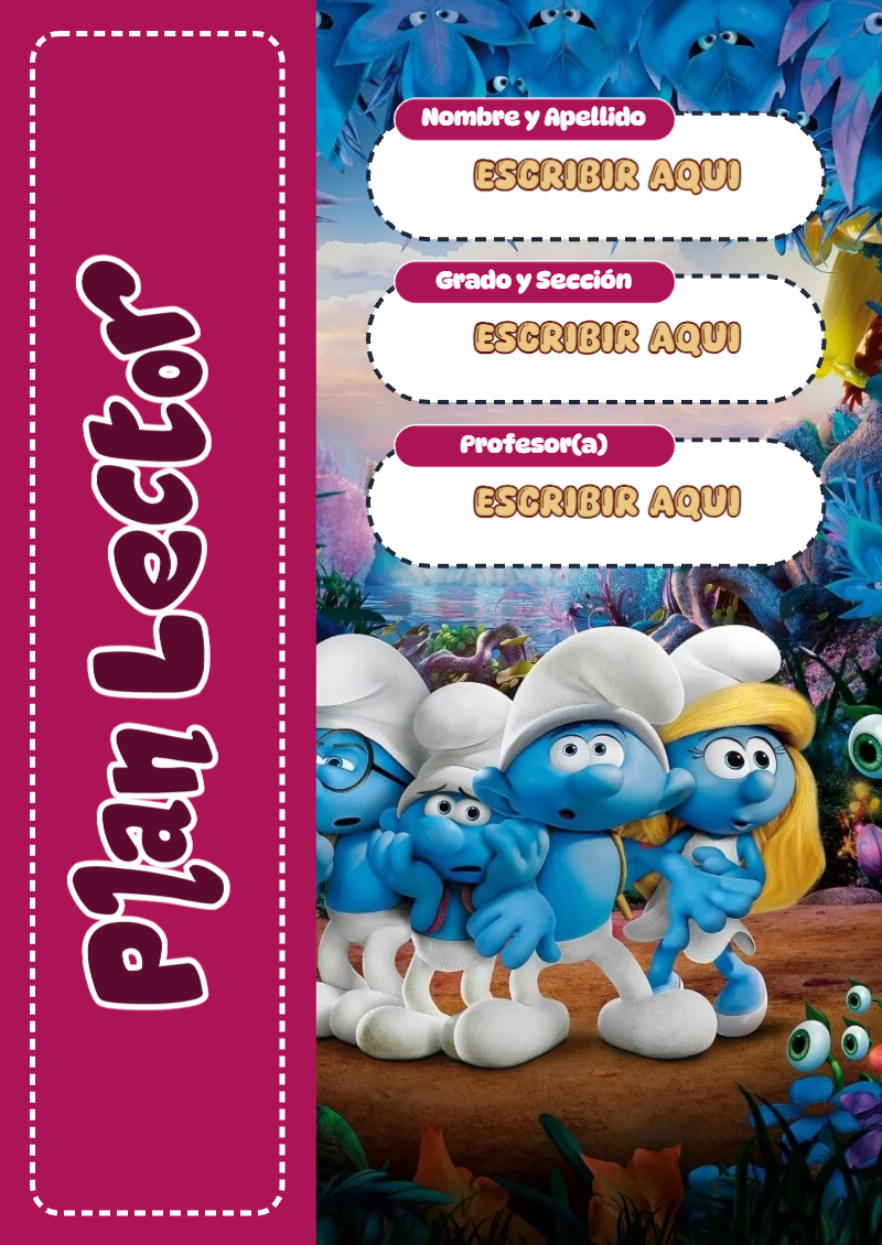 Portada de Los Pitufos de Los Pitufos de Plan Lector para cuaderno para clases - versión premium para imprimir