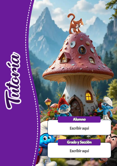 Portada de Los Pitufos de Tutoría para cuaderno para niños de primaria - ideal para el nuevo año escolar