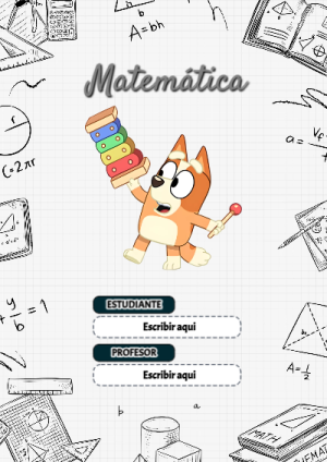 Portada de Matematica para cuaderno con estilo infantil - para todas las edades y grados