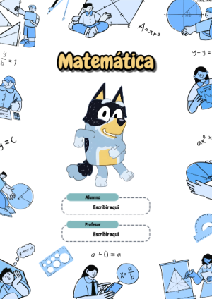 Portada de Matematica para cuaderno colorida y creativa - para personalizar tus materias