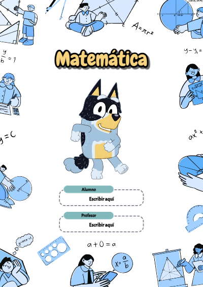 Portada de Matematica Editable para Imprimir Gratis