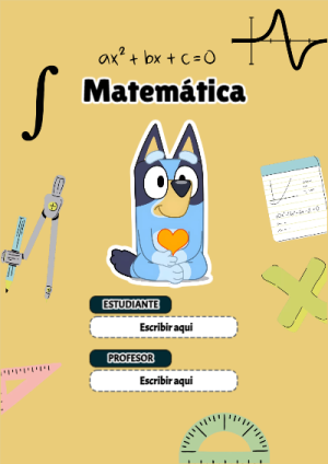Portada de MATEMATICA para cuaderno escolar creativa - para personalizar tus materias