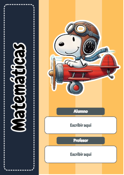 Portada de Matematicas Editable para Imprimir Gratis