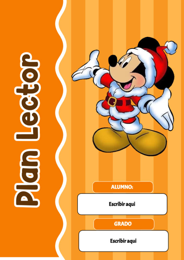 Portada de Mickey Mouse de Plan Lector para cuaderno con estilo infantil - ideal para cuadernos de espiral