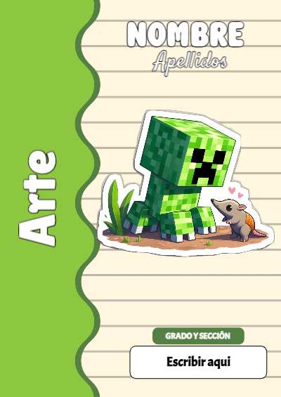 Portada de Minecraft de Arte Editable para Imprimir Gratis