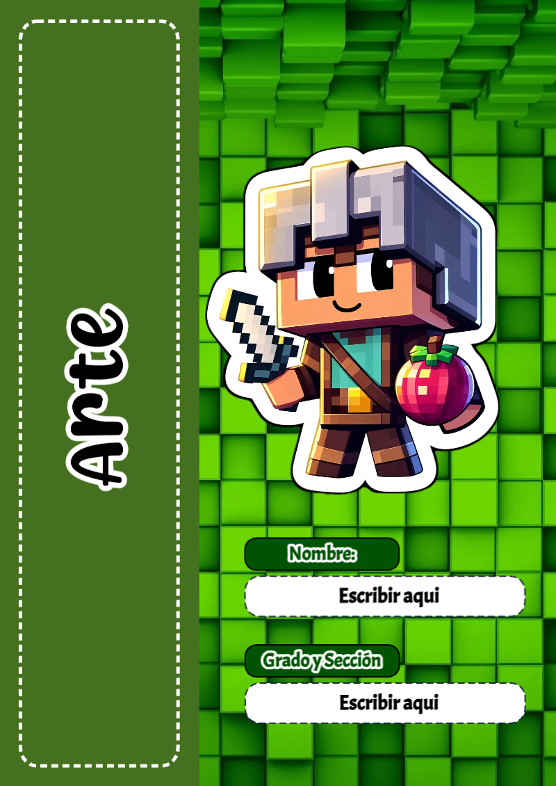Portada de Minecraft de Arte Editable para Imprimir Gratis