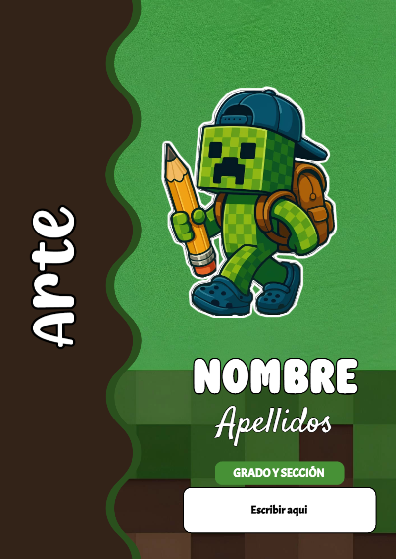 Portada de Minecraft de Arte Editable para Imprimir Gratis