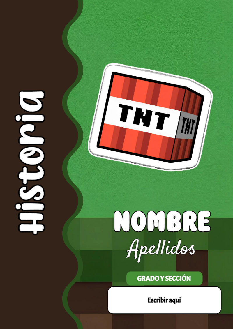 Portada de Minecraft de Historia Editable para Imprimir Gratis