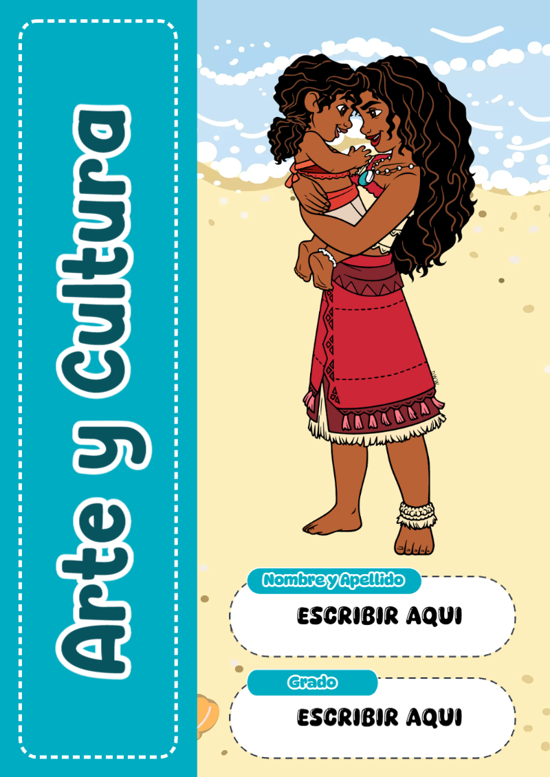Portada de Moana de Arte y Cultura Editable para Imprimir Gratis