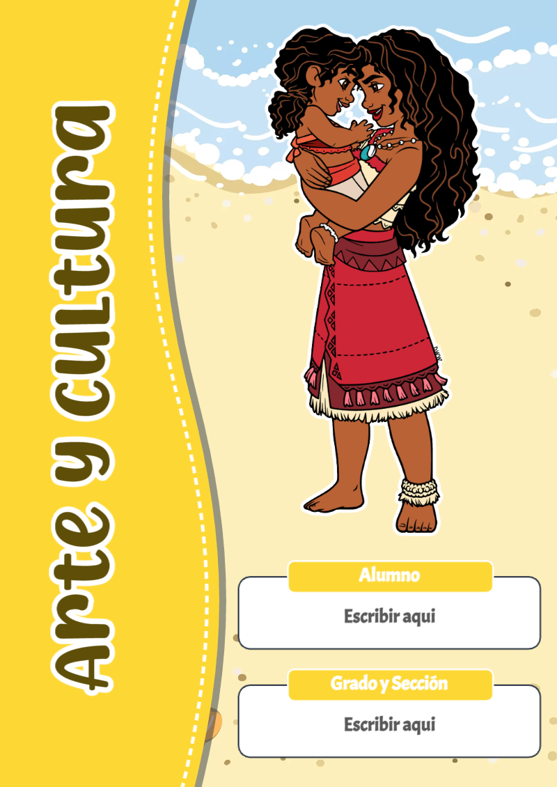 Portada de Moana de Arte y Cultura Editable para Imprimir Gratis