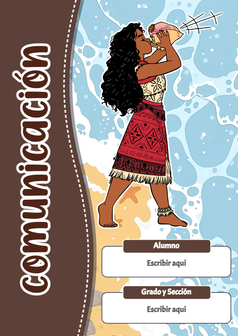 Portada de Moana de Comunicación Editable para Imprimir Gratis