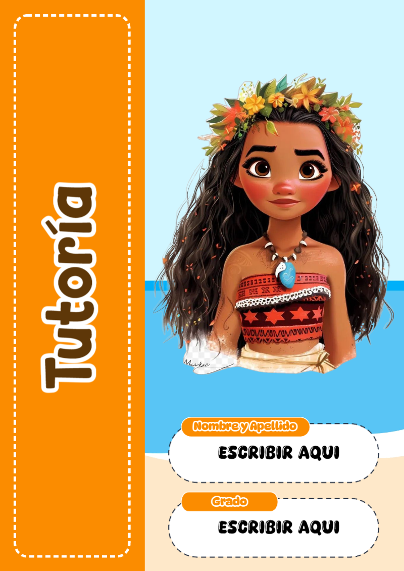 Portada de Moana de Tutoría Editable para Imprimir Gratis