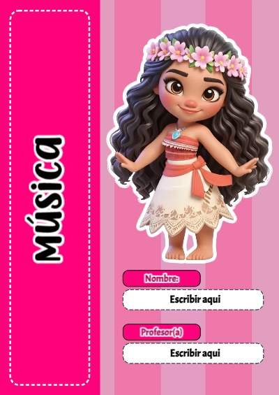 Portada de musica con princesas de disney Editable para Imprimir Gratis