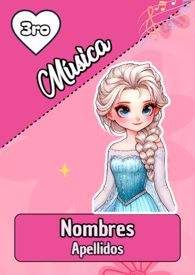 Portada de musica con princesas de disney Editable para Imprimir Gratis