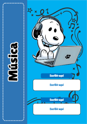 Portada de Musica para cuaderno en tamaño A4 - creación especial de Mini Canva