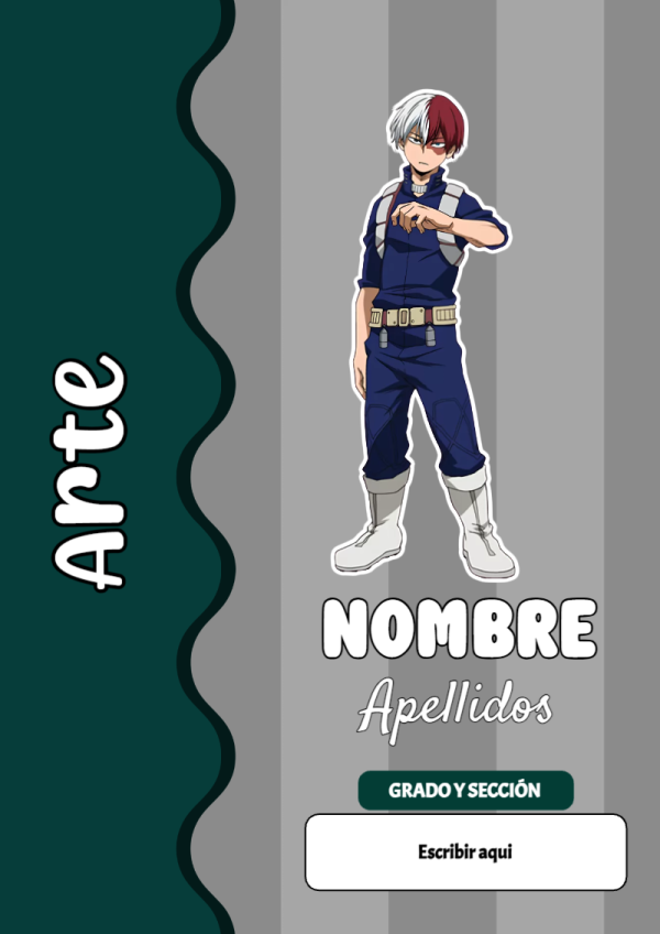 Portada de My Hero Academia de Arte para cuaderno llamativa y bonita - diseño exclusivo y original