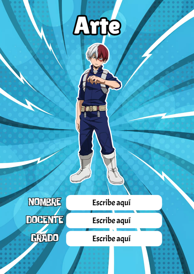 Portada de My Hero Academia de Arte Editable para Imprimir Gratis