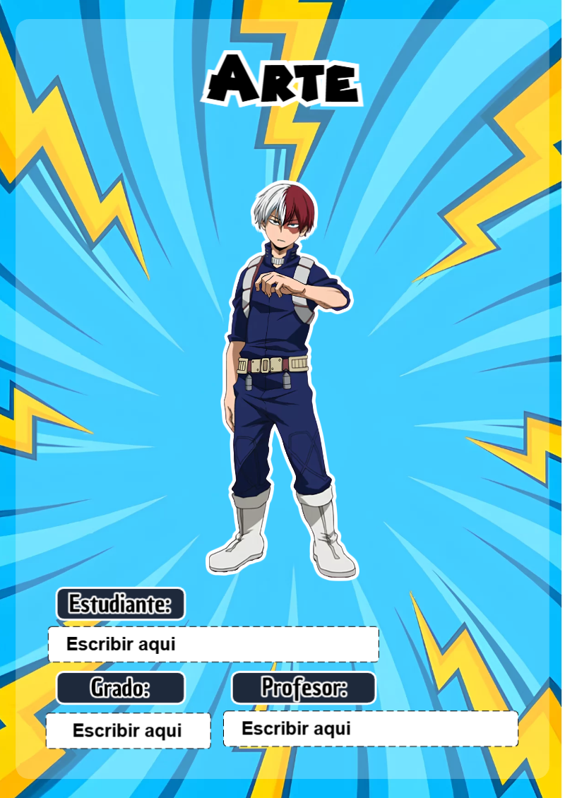 Portada de My Hero Academia de Arte Editable para Imprimir Gratis