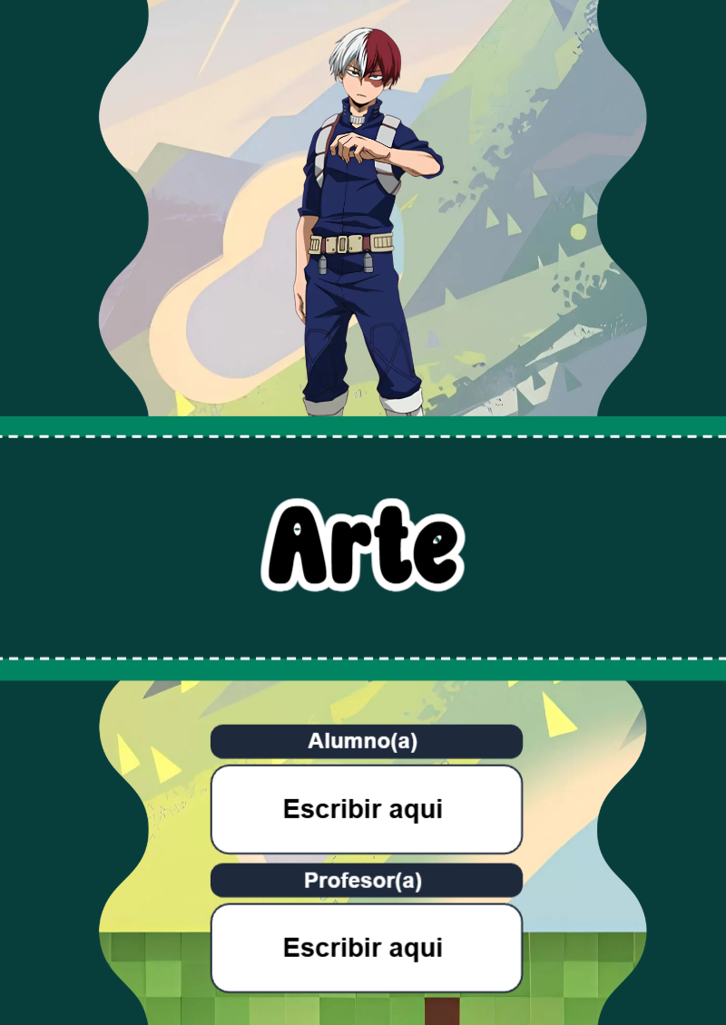 Portada de My Hero Academia de Arte Editable para Imprimir Gratis