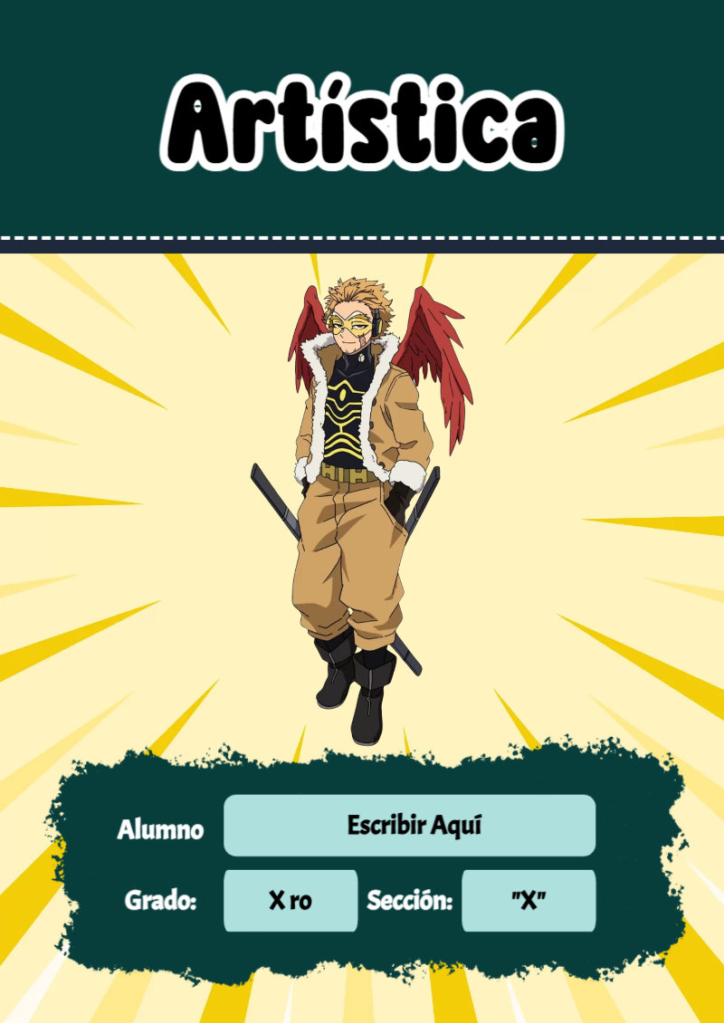 Portada de My Hero Academia de Artística Editable para Imprimir Gratis