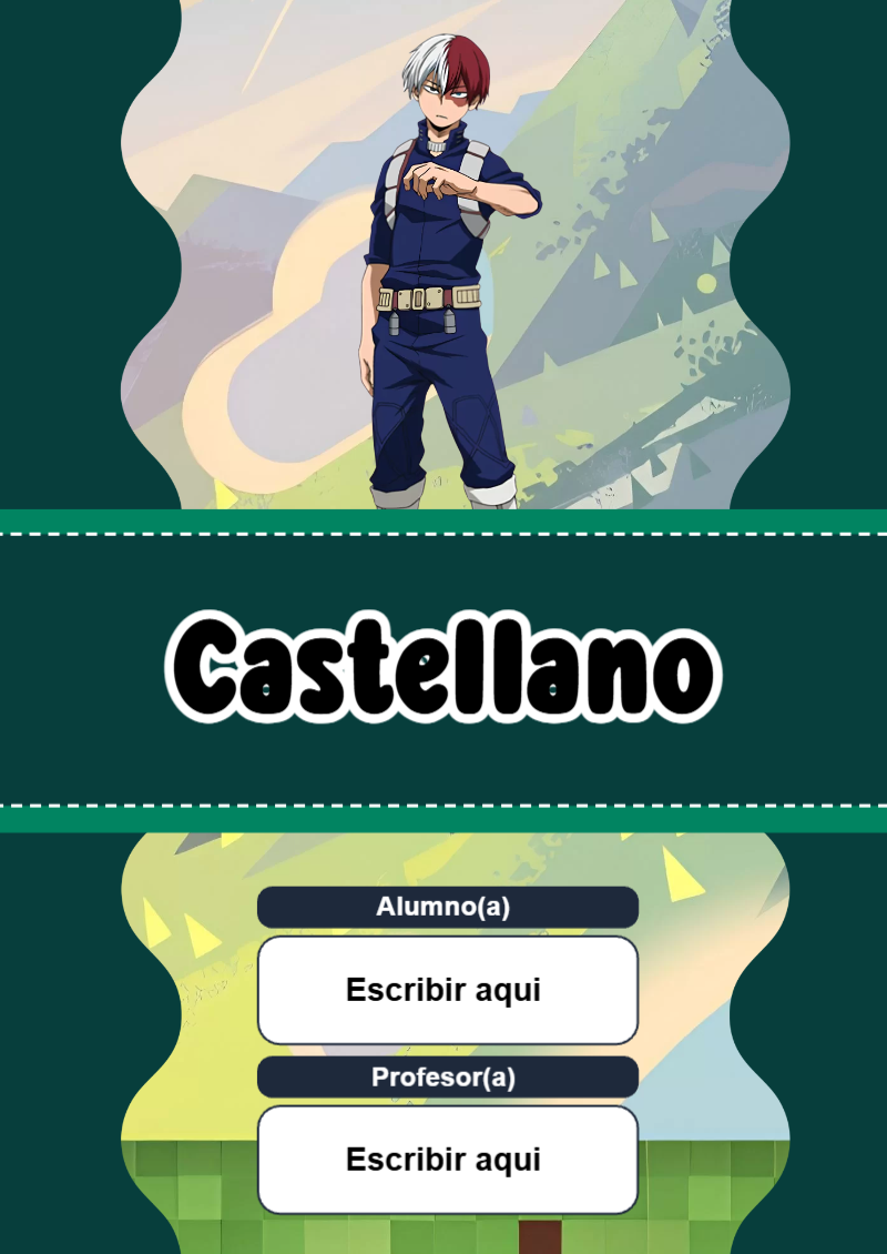 Portada de My Hero Academia de Castellano Editable para Imprimir Gratis