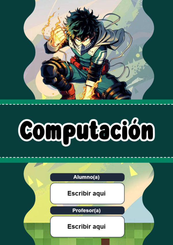 Portada de My Hero Academia de Computación para cuaderno ideal para niños - perfecto para organizar tus apuntes
