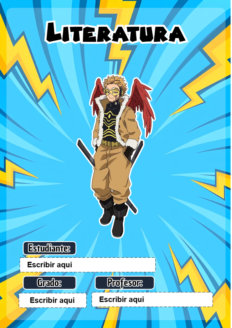Portada de My Hero Academia de Literatura para cuaderno ideal para niños - ideal para el nuevo año escolar