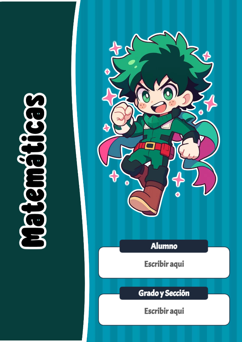 Portada de My Hero Academia de Matemáticas para cuaderno para clases - para todas las edades y grados