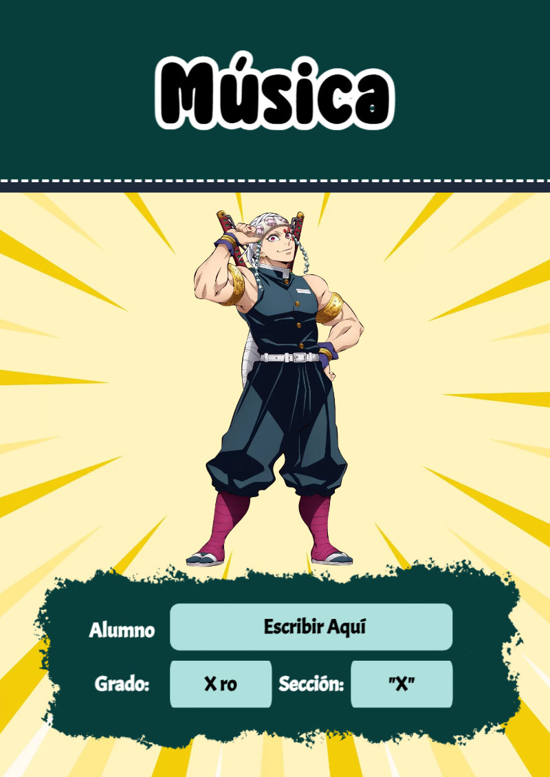 Portada de My Hero Academia de Música Editable para Imprimir Gratis