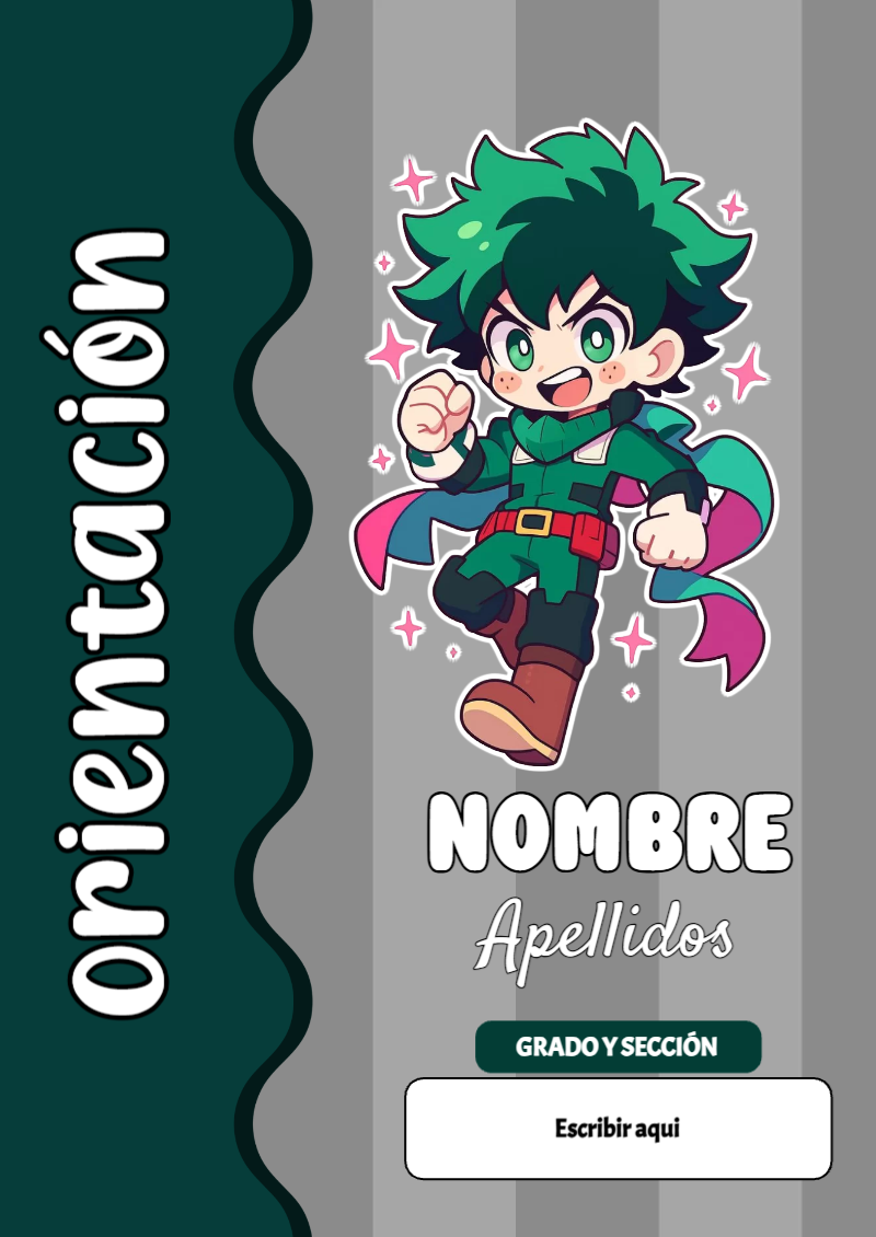 Portada de My Hero Academia de Orientación para cuaderno colorida y creativa - ideal para el nuevo año escolar