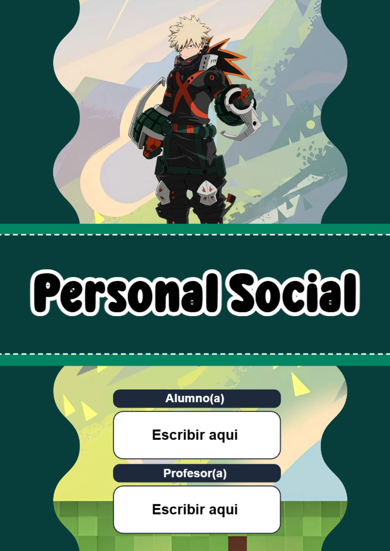 Portada de My Hero Academia de Personal Social Editable para Imprimir Gratis