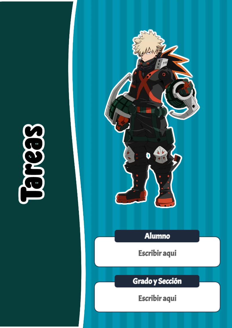 Portada de My Hero Academia de Tareas para cuaderno con diseño bonito - ideal para el nuevo año escolar