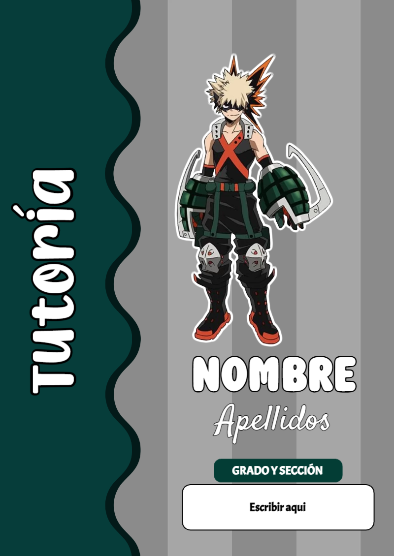 Portada de My Hero Academia de Tutoría para cuaderno para niños de primaria - diseño exclusivo y original