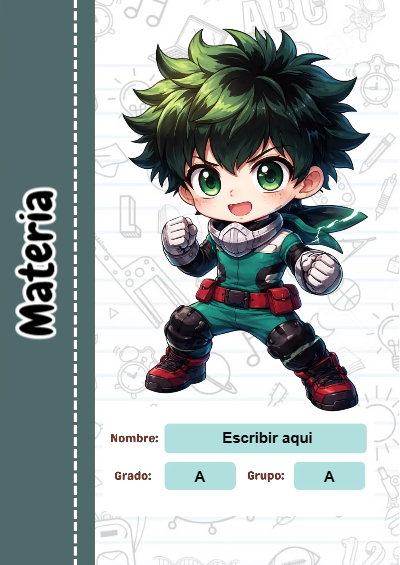 Portada de My Hero Academia Editable para Imprimir Gratis