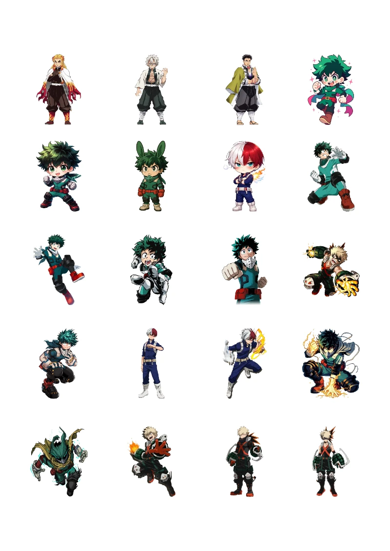 Stickers de MY HERO ACADEMIA para Imprimir y Coleccionar Gratis (Diseño 2) para cuadernos y útiles - creación especial de Mini Canva