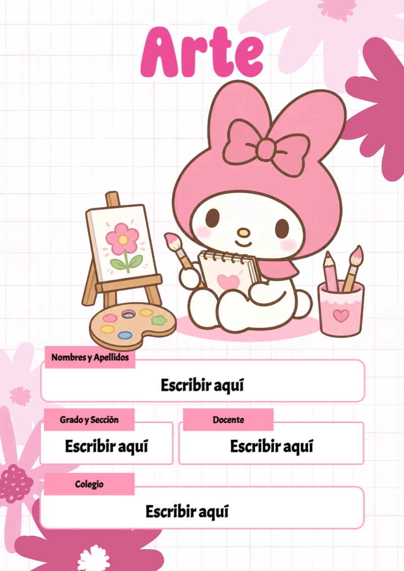 Portada de My Melody de Arte Editable para Imprimir Gratis