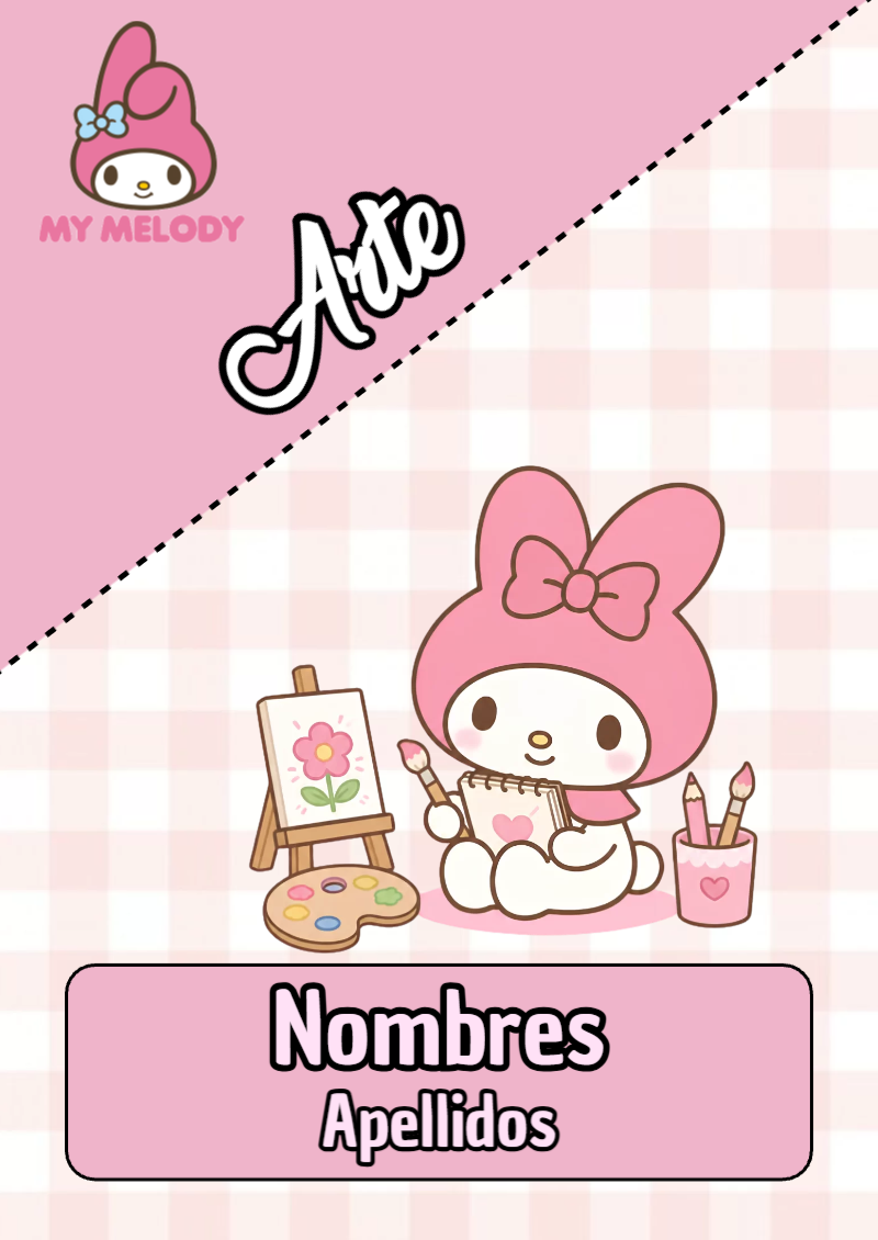 Portada de My Melody de Arte Editable para Imprimir Gratis