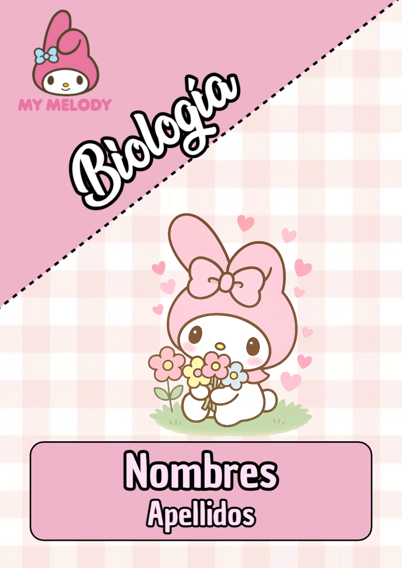Portada de My Melody de Biología para cuaderno llamativa y bonita - para todas las edades y grados