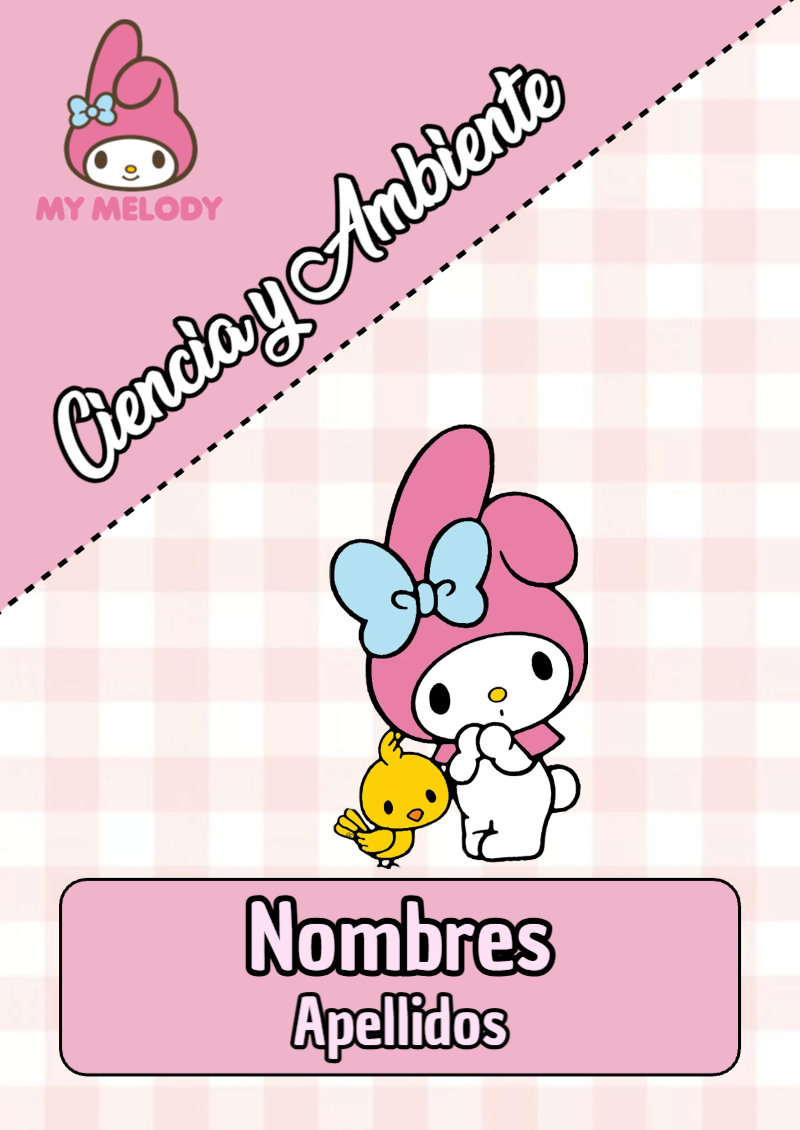 Portada de My Melody de Ciencia y Ambiente para cuaderno personalizada para imprimir - perfecto para organizar tus apuntes