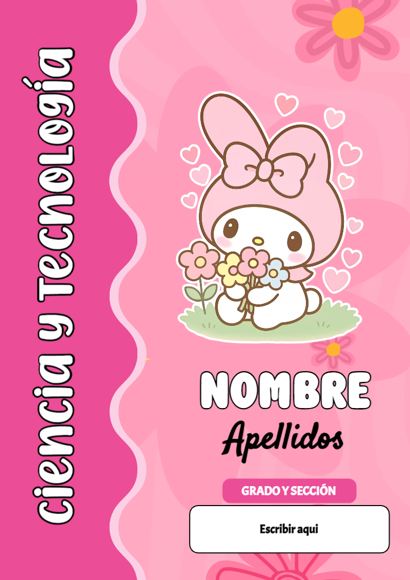 Portada de My Melody de Ciencia y Tecnología para cuaderno con estilo creativo - perfecto para organizar tus apuntes