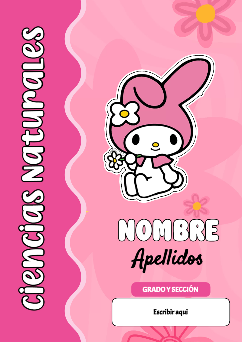 Portada de My Melody de Ciencias Naturales Editable para Imprimir Gratis