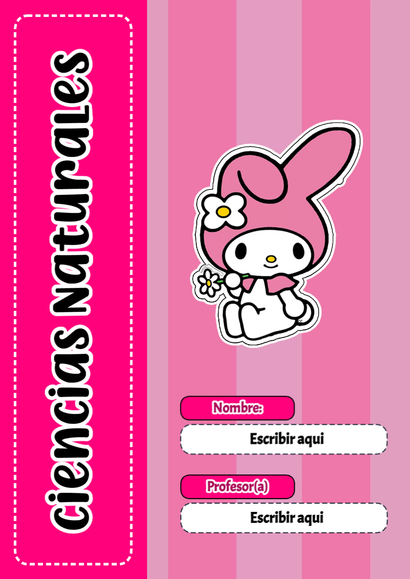 Portada de My Melody de Ciencias Naturales Editable para Imprimir Gratis