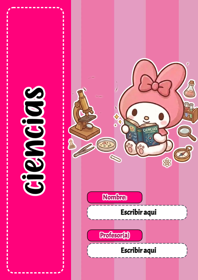 Portada de My Melody de Ciencias Editable para Imprimir Gratis