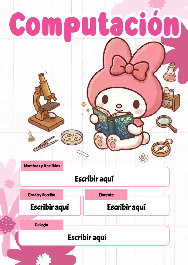 Portada de My Melody de Computación Editable para Imprimir Gratis